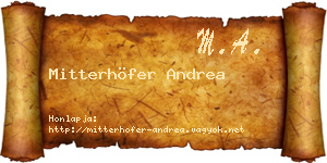 Mitterhöfer Andrea névjegykártya
